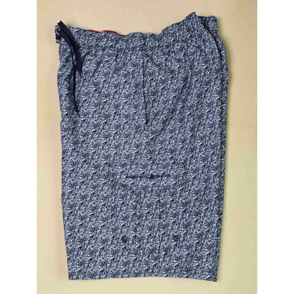 Beverly Hills Polo‎ Club Swim Trunks Men's Size L Blue White Board Shorts Lined